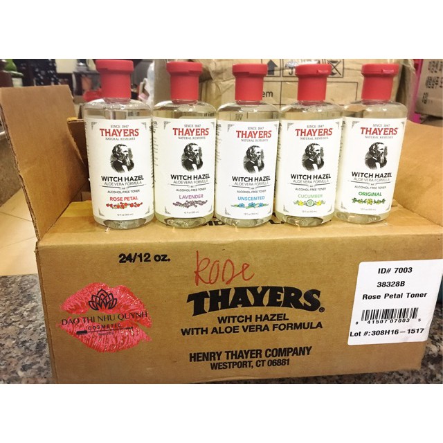 ♟ Nước hoa hồng Toner Thayers Alcohol Free Witch Hazel 355ml - Thayer Không Cồn