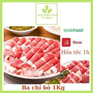 Ba Chỉ Bò Mỹ Gói 500g Thịt ba chỉ bò thả lẩu, nướng giao hàng hỏa tốc