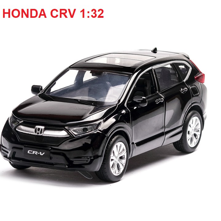 Xe mô hình ô tô Honda CRV tỉ lệ 1:32 mô hình xe bằng sắt chạy cót mở cửa có âm thanh và đèn