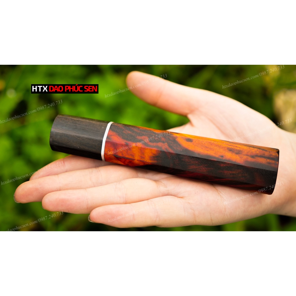 Cán dao Nhật bát giác gỗ mun, trắc - CN08