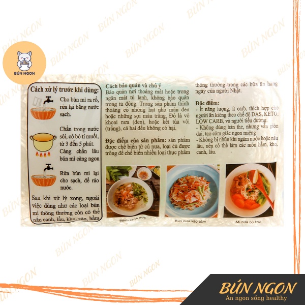 Bún Nưa Mì Nưa Shiritagi 160g Ăn Kiêng Giảm Cân Eatclean - Bún Ngon