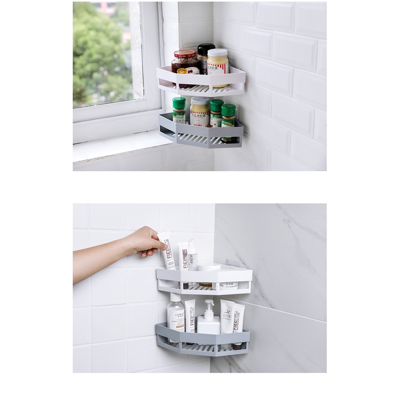 Kệ Dán Góc Tường Bằng Nhựa K19 Hợp Lý Siêu Tiện Lợi - HOT DEAL