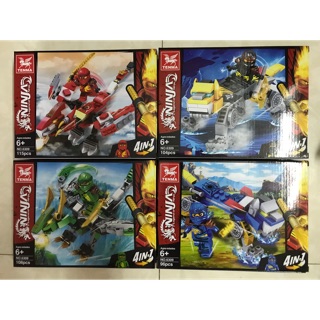 Combo 4 hộp đồ chơi nắp rắp/nắp ghép lego ninja (4in1) gần 500 chi tiết mã 6390