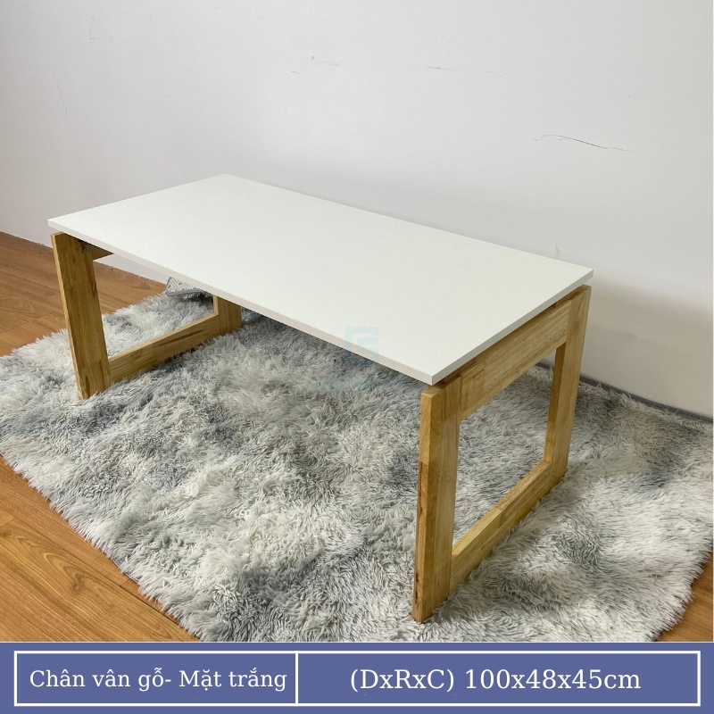 Bàn trà, bàn sofa, cafe 2 mặt bàn chân gỗ tự nhiên mặt kích thước lớn có thể gấp gọn tiết kiệm không gian
