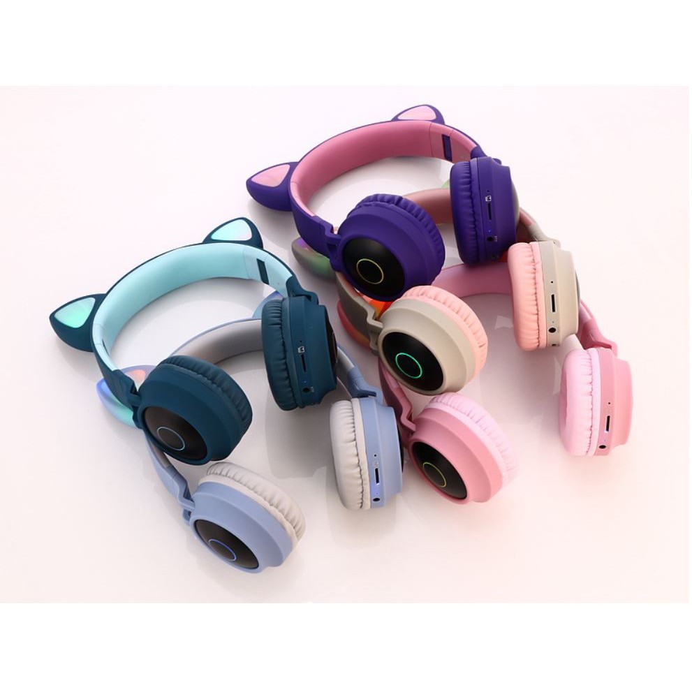 [HOT] Tai nghe mèo bluetooth chụp tai cao cấp | Headphone tai mèo dễ thương, có mic, chống ồn, âm bass trầm ấm - BH 12T