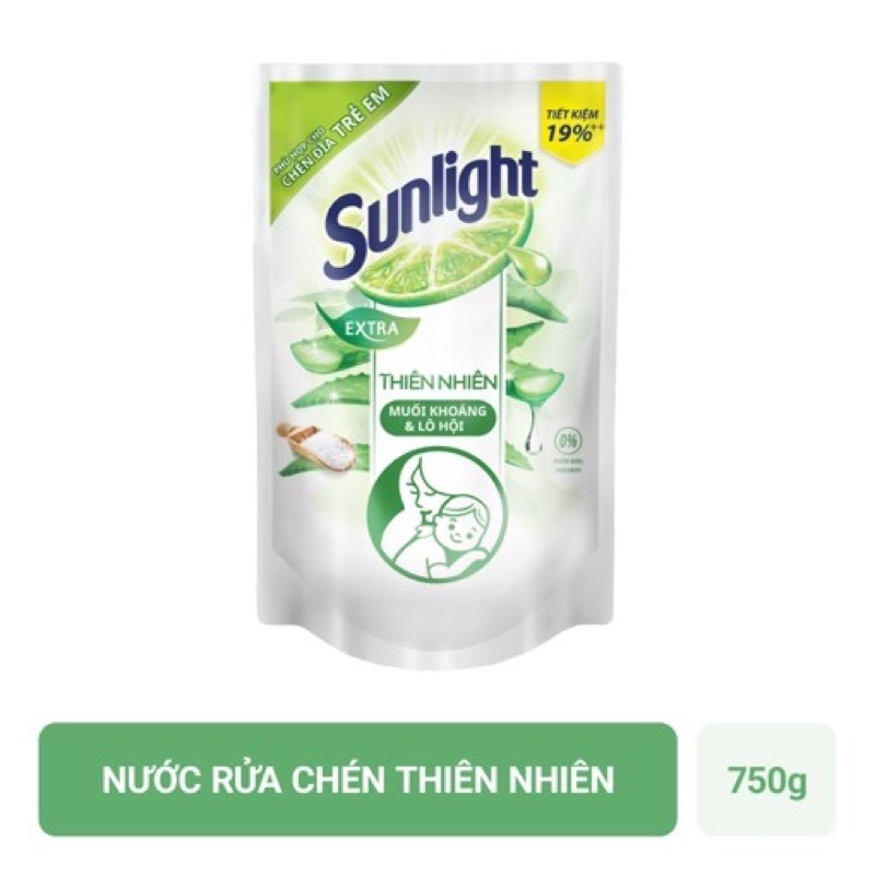Túi rửa chén muối khoáng lô hội 750g tiện lợi