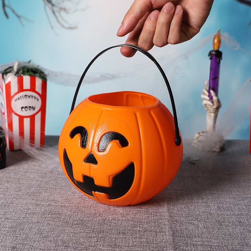 Giỏ bí ngô xin kẹo halloween không đèn nhạc - Đèn lồng bí ngô