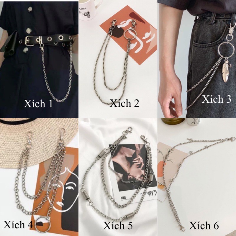 CHAIN XÍCH TREO QUẦN TÚI bán rời - Xích móc treo phụ kiện quần áo nam nữ cá tính xích treo túi xách phong cách SỈ
