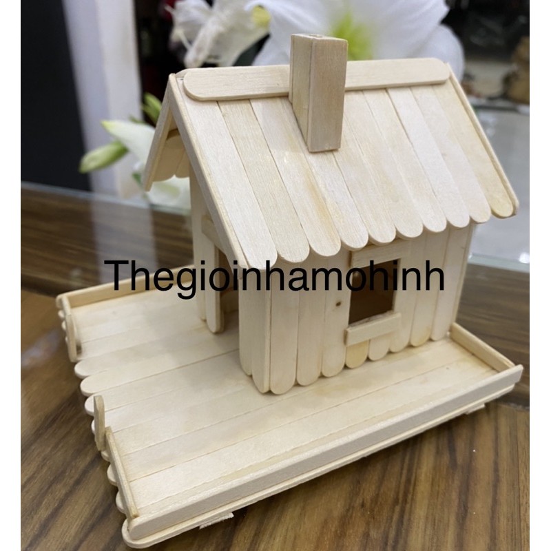 Nhà mô hình que kem handmade
