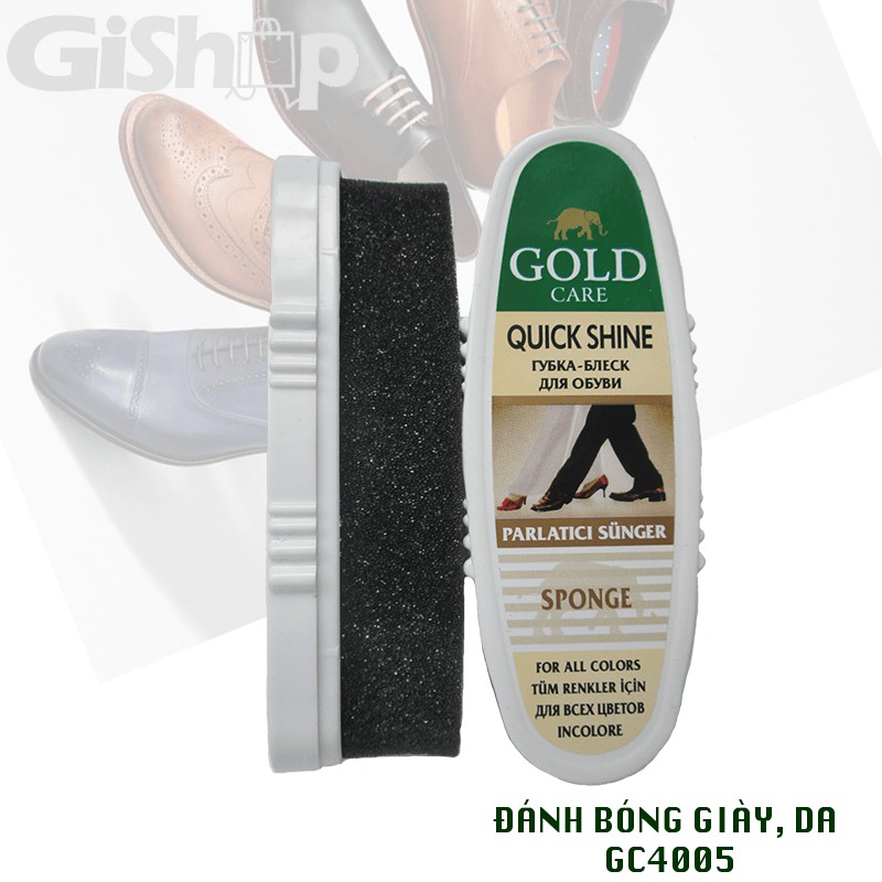 Combo Chăm Sóc Giày GoldCare, Xi Mút Đánh Bóng Giày, Da GC4005 và Bàn Chải Đánh Bụi Giày, Da GC4007