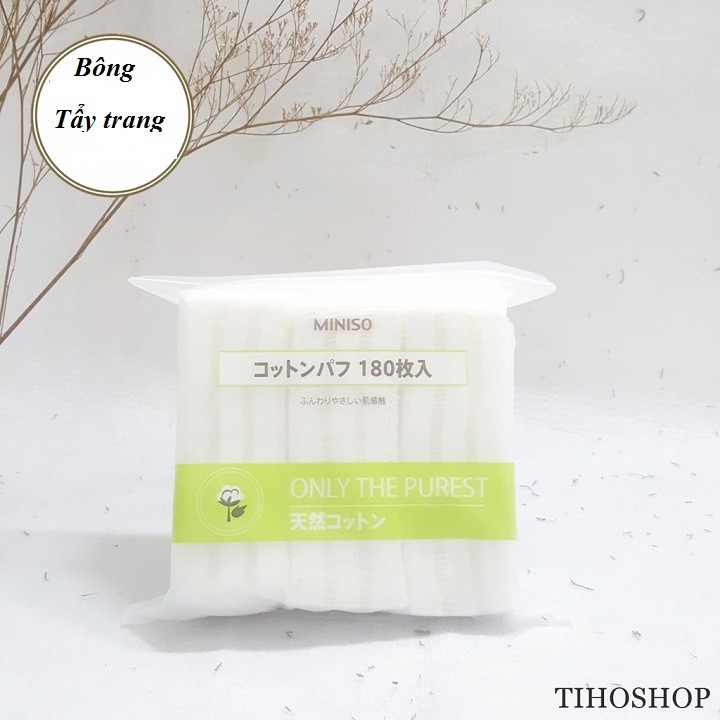 Một Gói Bông Tẩy Trang Miniso Loại Dày 180 Miếng Vỏ Xanh Lá | BigBuy360 - bigbuy360.vn