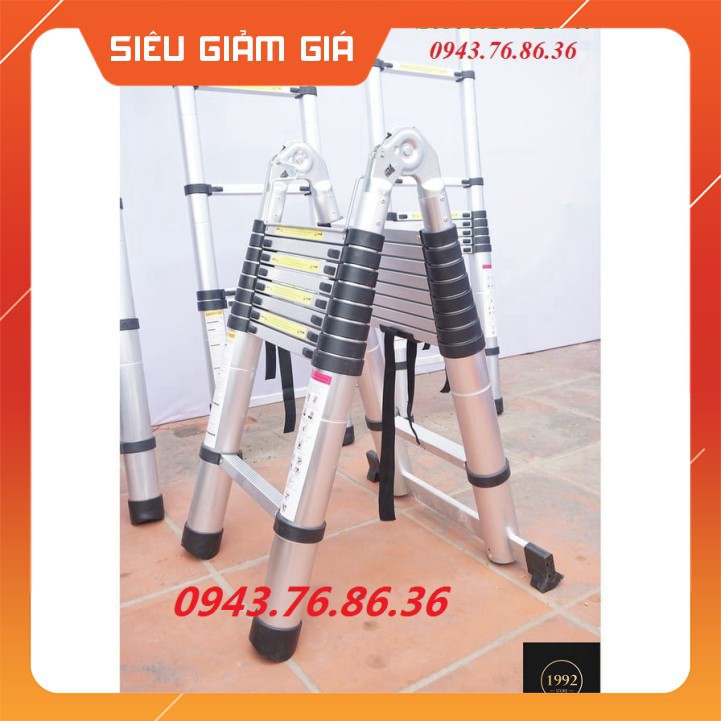 [Giá Gốc] - Thang Nhôm Rút Chữ A 6.4M (3.2+3.2) - Hàng Nhập Khẩu