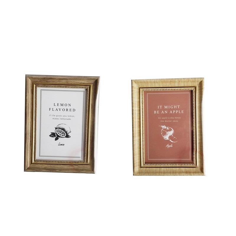 Daiso Japan Khung ảnh gỗ màu vàng size STANDARD 8.9x1.4x12.7 cm (cái)