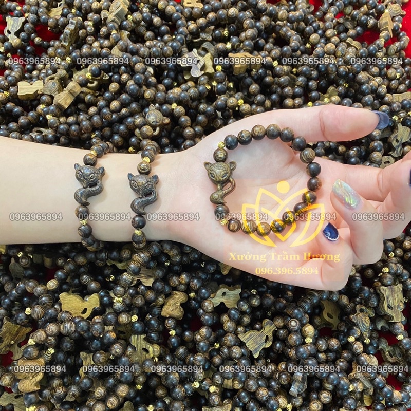 Vòng Tay Trầm Hương Hồ Ly Sánh Chìm - Hàng Đẹp - Vòng Tay Nam Nữ Phong Thuỷ May Mắn