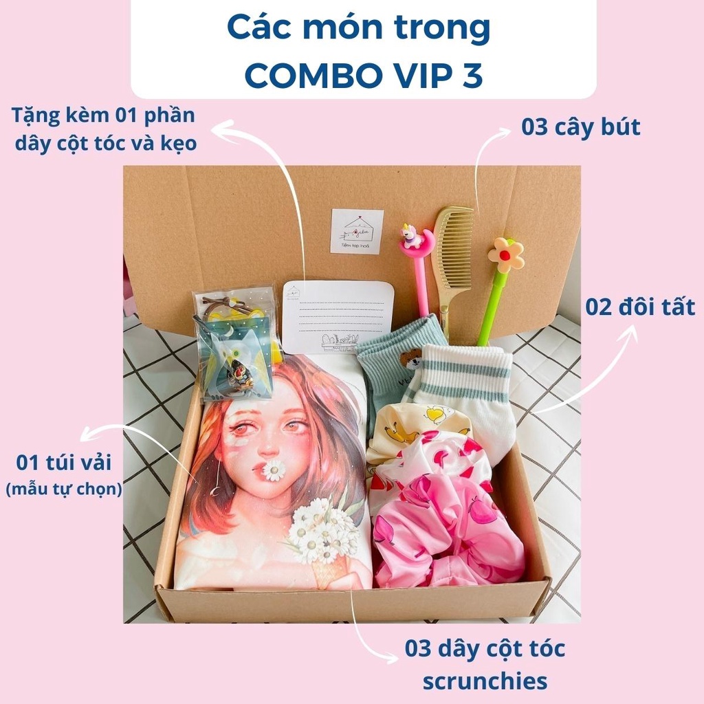Combo hộp quà tặng người yêu, bạn gái, chị em gái - tiệm tạp hoá nhà Miêu