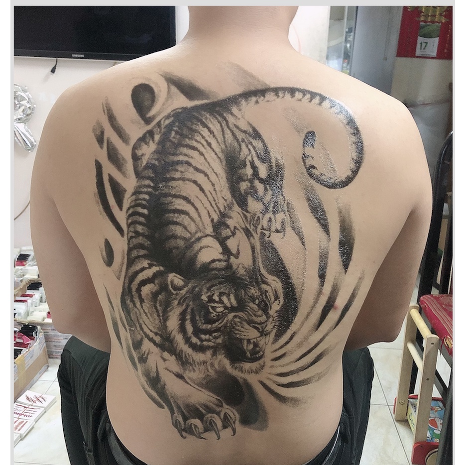 Hình xăm dán cao  cấp  tattoo  mãnh hổ dạ chơi đủ size