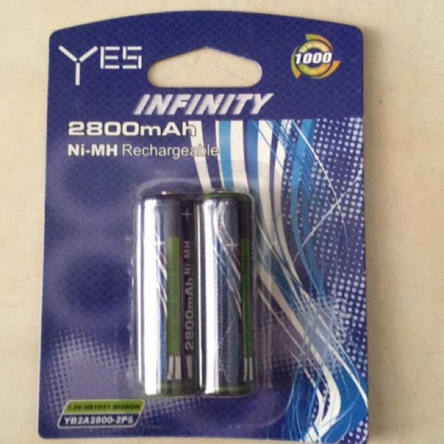 Pin sạc YES INFINITY AA/1.2V/2800mAh/1 vĩ 2Viên