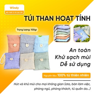 Túi than hoạt tính khử mùi trong ô tô, phòng ngủ, nhà bếp.Chất liệu an toàn với môi trường và sức khoẻ người dùng,100gr