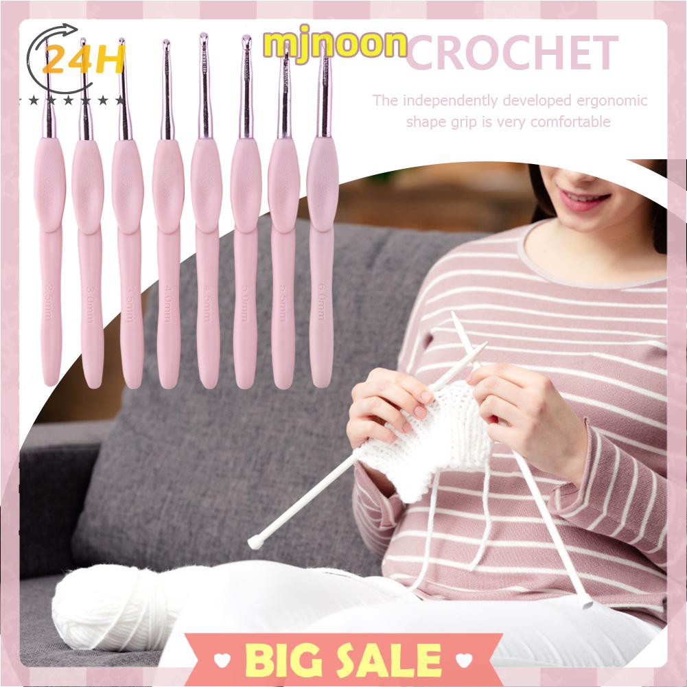 Set 8 kim đan len bằng nhôm tay cầm nhựa tiện dụng