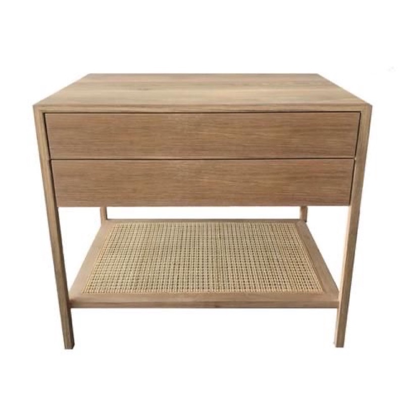 Kệ trang trí đầu giường kết hợp lưới mây mắt cáo