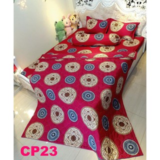 Set Chăn ga gối Cotton Poly 5 món siêu đẹp siêu bền CP23 chăn trần đẹp sắc nét Full 8 màu