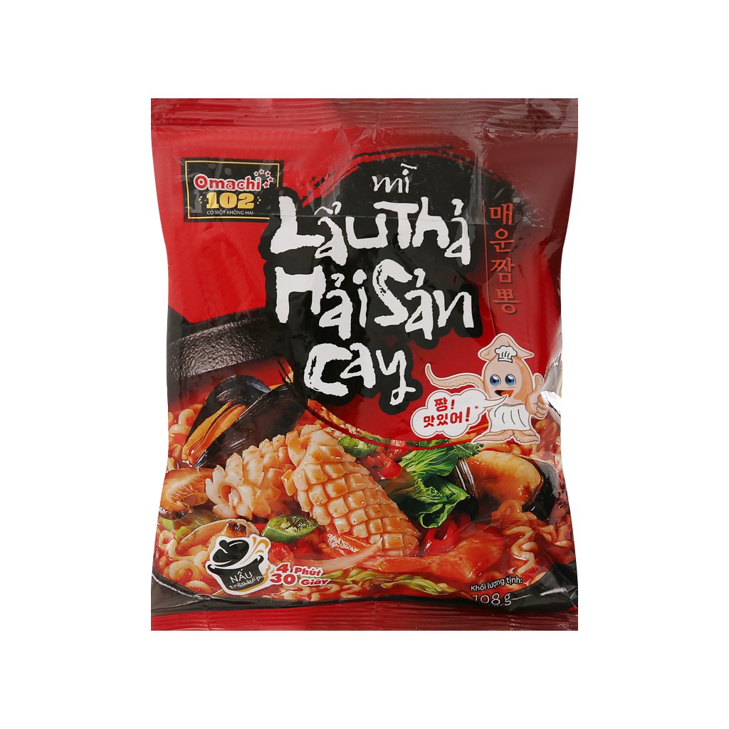 Mì Lẩu Thả Hải Sản Cay Omachi 102 Gói 108G | BigBuy360 - bigbuy360.vn