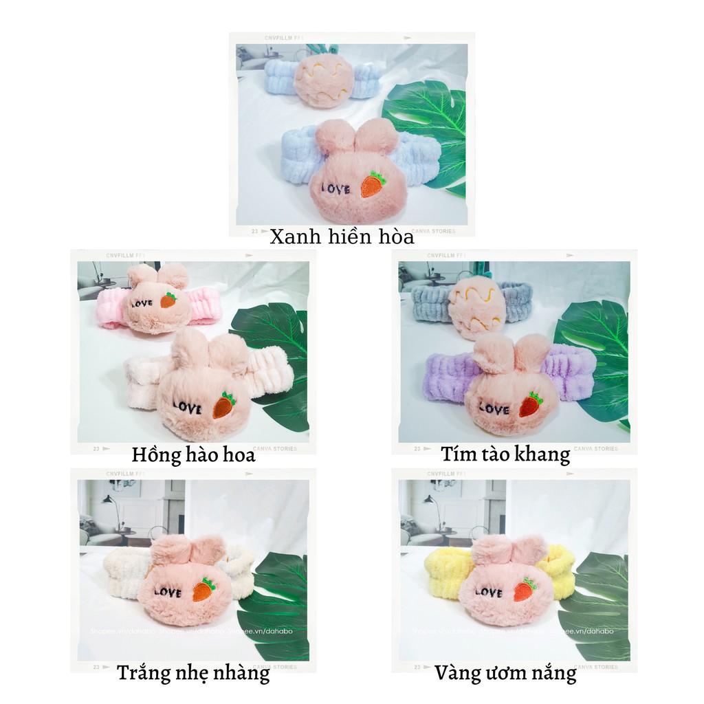 Băng Đô Rửa Mặt Hình Thỏ Cute Dùng Cài Tóc Phong Cách Hàn Quốc Dahabo BD06