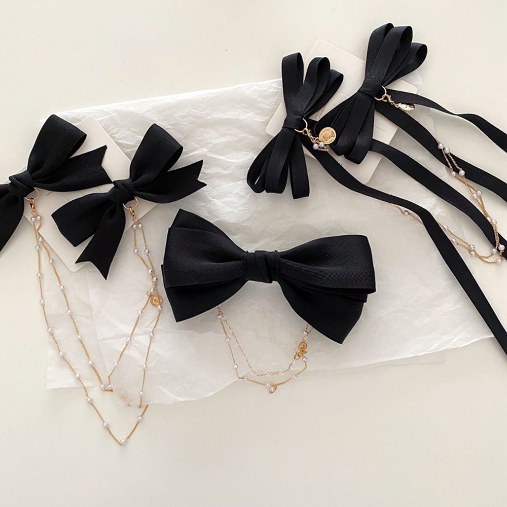 Kẹp Tóc Hình Nơ Đính Ngọc Trai Thời Trang Cho Nữ