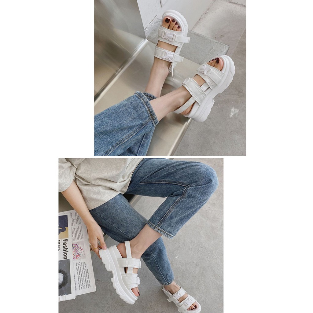 sandal quai ngang đế độn 7cm hàng khủng cực chất