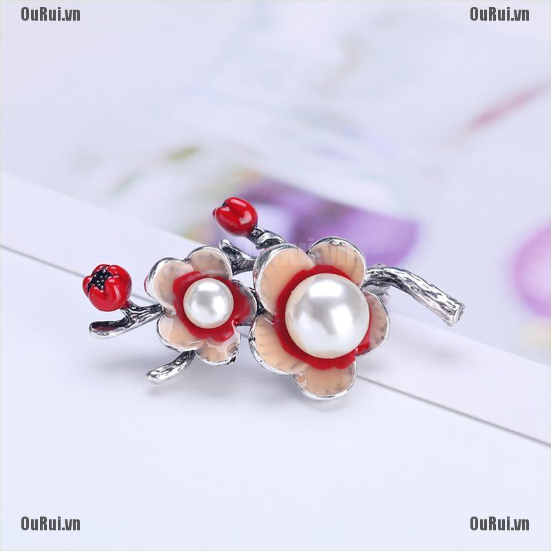 Ghim Cài Áo Hình Hoa Đính Ngọc Trai Nhân Tạo Thời Trang