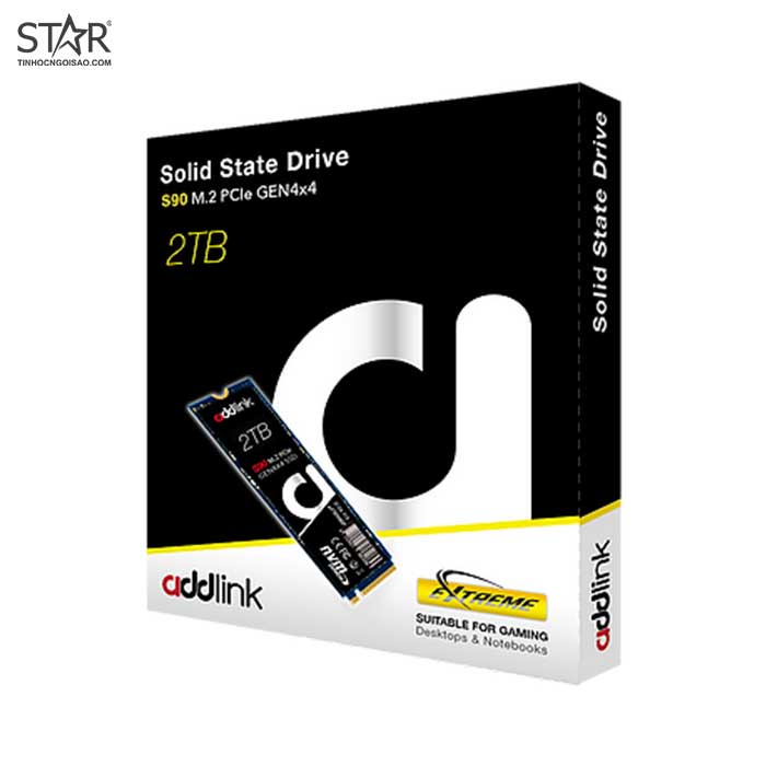 Ổ cứng SSD 2TB Addlink S90 M.2 2280 PCle Gen4x4 TLC (NVMe 1.3)