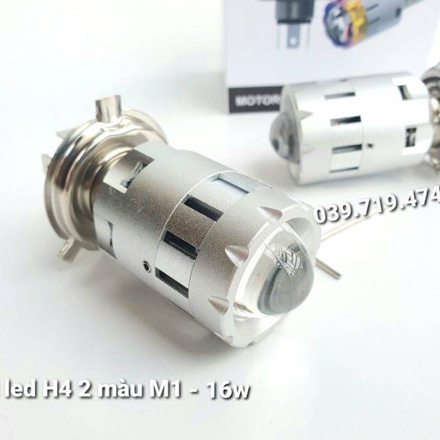 Đèn pha led M1 - H4 2 nhiệt màu 16w mẫu cao cấp