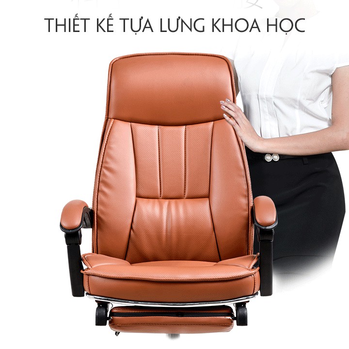 Ghế da văn phòng cao cấp êm ái thoáng mát không gác chân M028