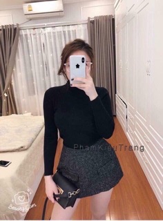 Áo Len Cổ 3cm hàng đẹp dày mềm co giãn cho nữ