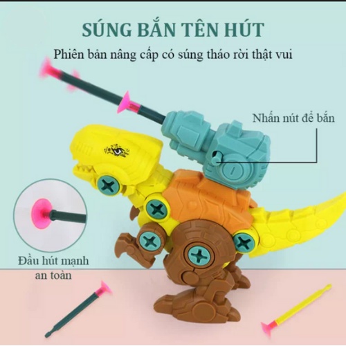Đồ Chơi Khủng Long Lắp Ráp Có Tua Vít Tháo Lắp - Mô Hình Size To Cho Bé