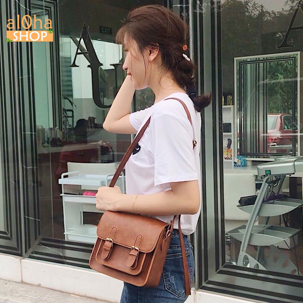 Túi đeo chéo, đeo vai da cao cấp T0128 Ulzzang chống thấm nước, bền bỉ - al0ha Shop