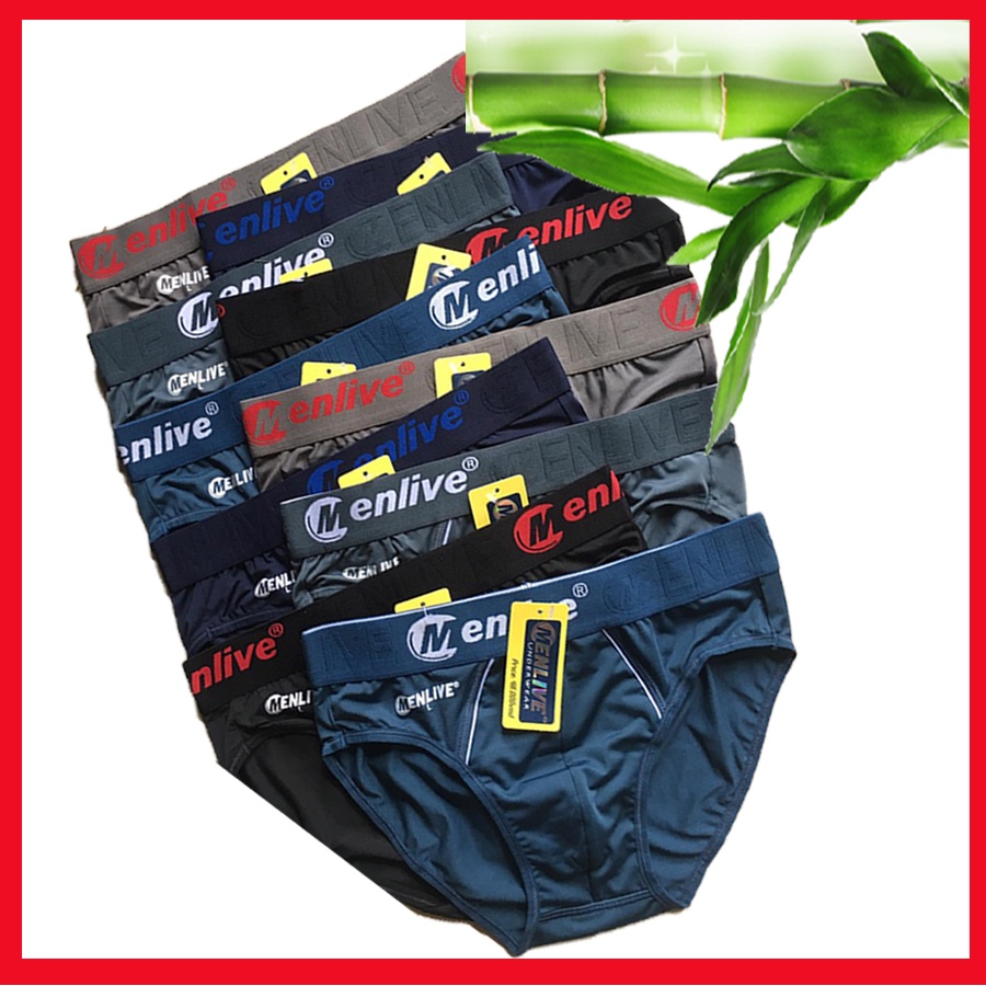 [02 Quần] Combo 02 Quần lót nam Menlive bản lớn chất thun lạnh cao cấp- co giản 4 chiều- kháng khuẩn - thấm hút mồ hôi