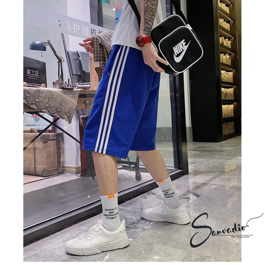 Quần short nam Sanvadio - quần short 3 sọc kiểu dáng hàn quốc- THỜI TRANG UNISEX QS239