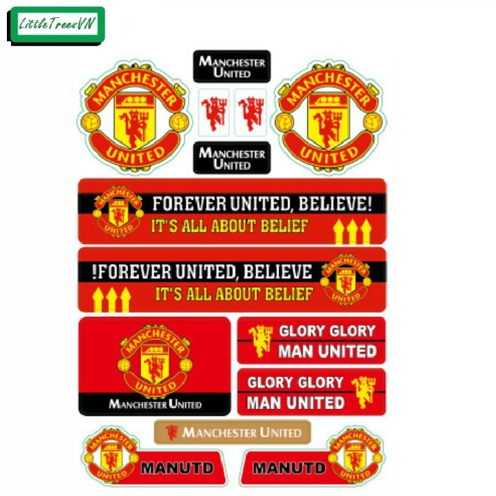Decal dán logo Manchester united, Chelsea, Arsenal, Liverpoo, Real Madrid - dán trang trí xe ô tô, xe máy, laptop