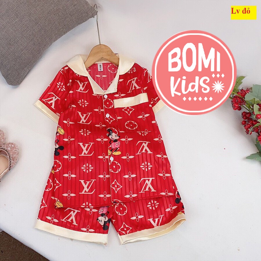 [ 20Kg - 30KG ] Đồ Bộ Bé Gái Mặc Nhà Pijama Lụa Cao Cấp Tay Ngắn