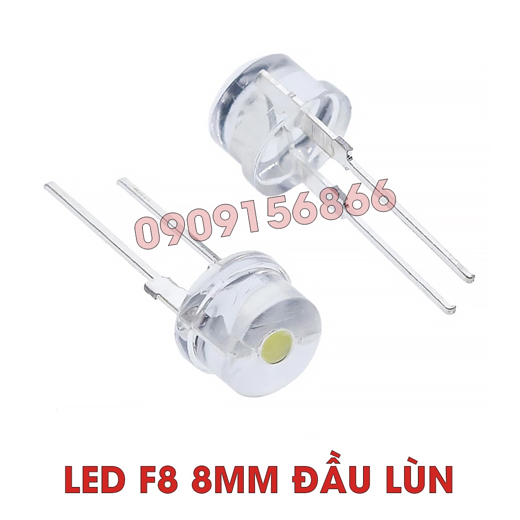 Đèn Led phi 8 f8 8mm lùn các màu