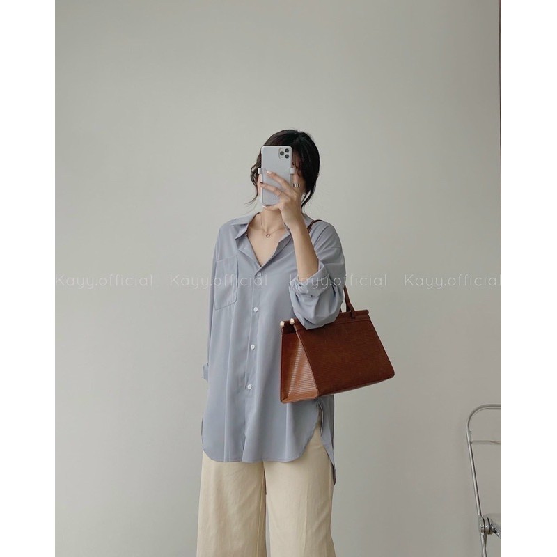 Sét áo sơ mi đũi mix quần ống rộng | BigBuy360 - bigbuy360.vn