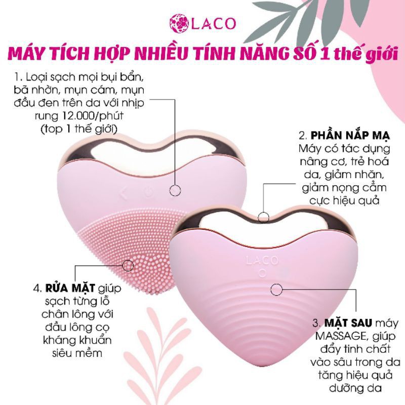 Máy Rửa Mặt LaCo Luxury Chính Hãng Nâng Cơ Massage Sạch Sâu Đẩy Tính Chất - HOKA SHOP