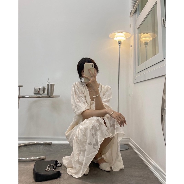 Váy suông cộc tay dáng xòe họa tiết nổi V678 SUSTORE