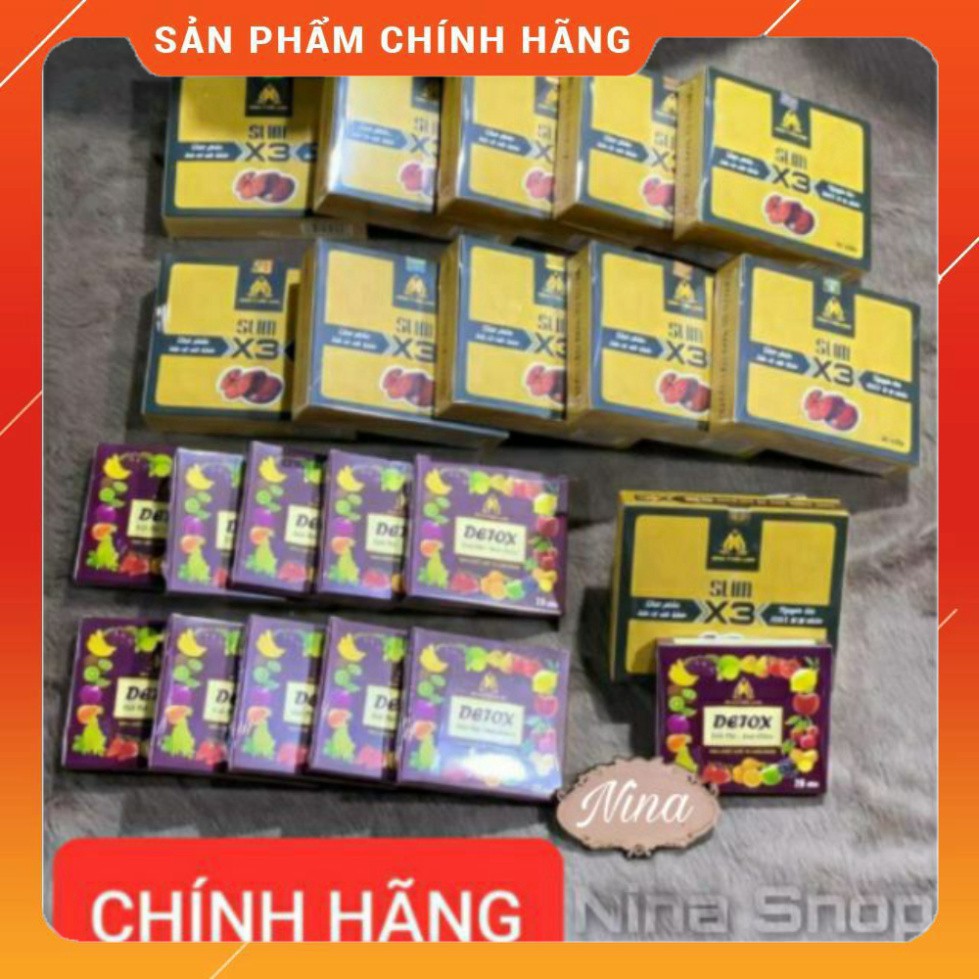 Giảm Cân Slim X3 Đông Y Mộc Linh (Tặng 1 hộp detox tan mỡ ban đêm ,free ship liên hệ Shop)