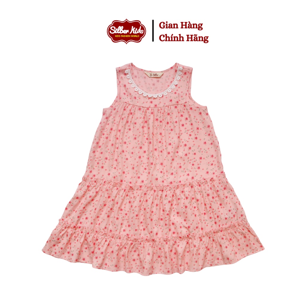 Váy Bé Gái 25-45kg Sát Nách Phối Bèo Nổi, Ren Ngực SILBER KIDS