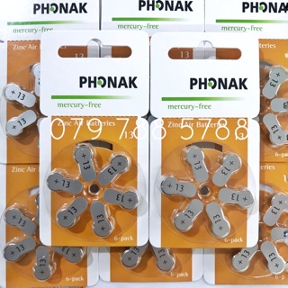 Pin máy trợ thính A13 - PR48 Phonak Vĩ 6 viên