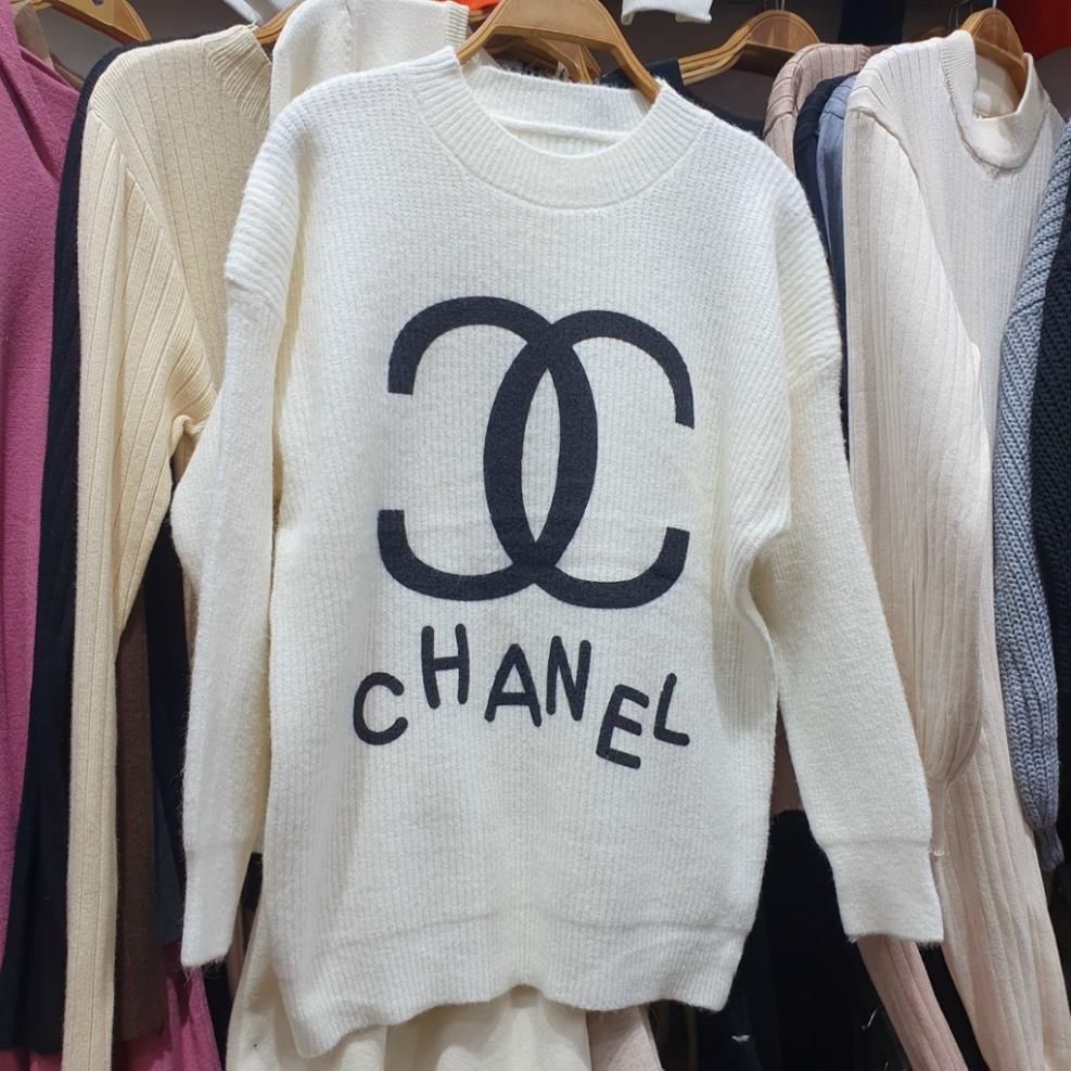 Áo len nữ form rộng, áo len nữ thêu chữ chất len đẹp mềm mịn phom to mặc thoải mái hai màu cơ bàn dễ mix đồ hàng loại 1