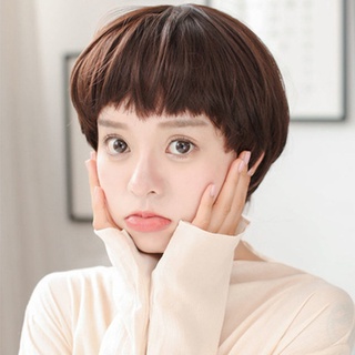 Tóc Giả Kiểu Tóc Ngắn Mái Ngang Dễ Thương Dành Cho Bạn Nữ