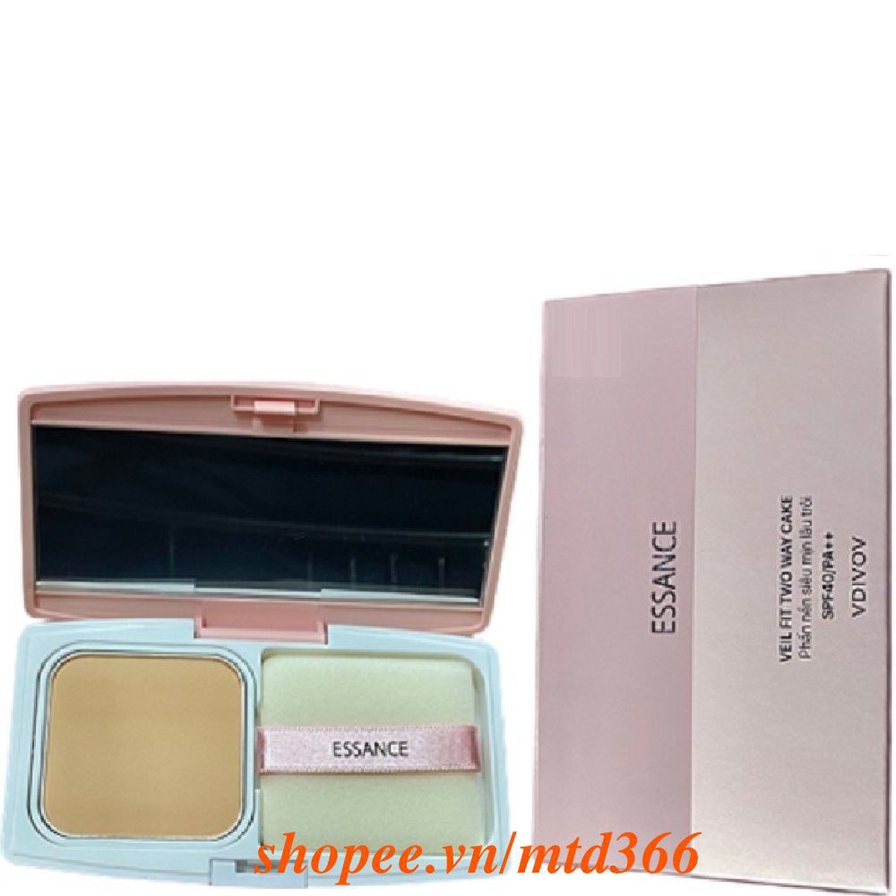 Phấn Nền Số 13 Tông Da Sáng Essance Siêu Mịn Lâu Trôi Veil Fit Two Way Cake Spf40 pa++